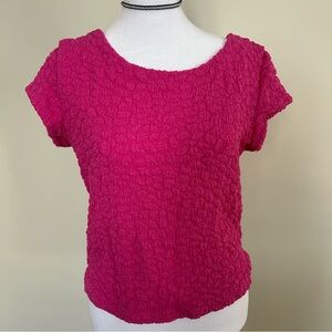 Anthropologie Scooped Neck Textured Tshirt Pink